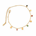 Round multi stone anklet