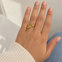 Heart on heart ring