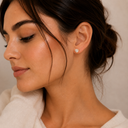 Heart big solitaire studs