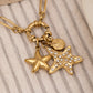 Star stone shell charm necklace