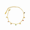 Dragonfly multi stone anklet