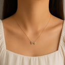 Bow luxe stone chain