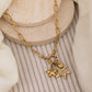 Star stone shell charm necklace