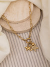 Star stone shell charm necklace