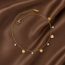 Heart stone anklet