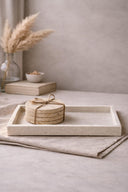 Raw Marble Stone Coaster Set