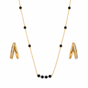 Four black beads set
