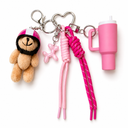 Teddy bottle pink bag charm