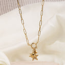 Star stone shell charm necklace